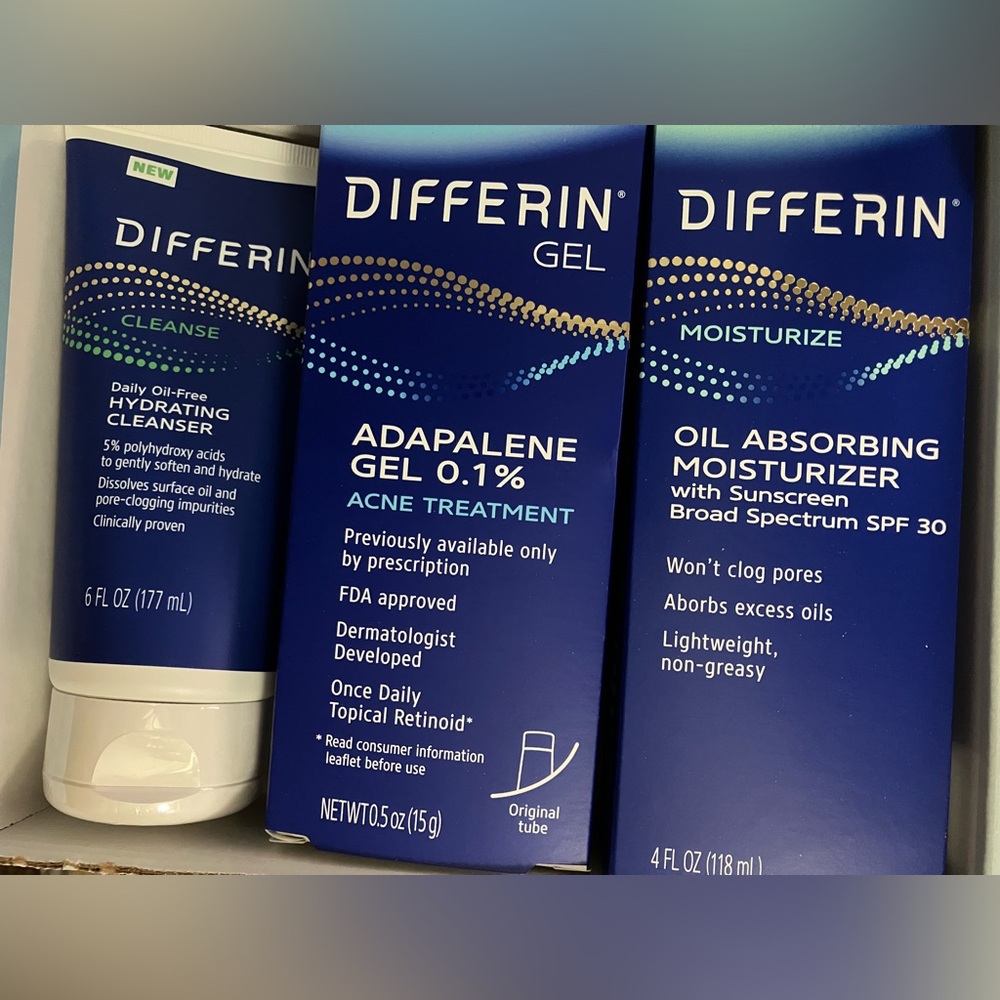 Differin - Differin Skincare Kit with Acne Treatments for Face, 3-Step Regimen